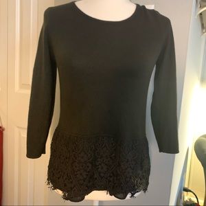 Loft Black Lace trimmed sweater